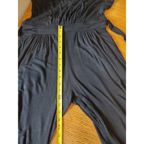 Tommy Bahama Women Jumpsuit Small Wide Leg Tie‎ Waist Black Stretch - Picture 9 of 11